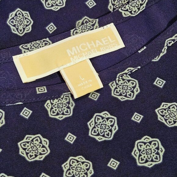 MICHAEL KORS, short sleeve geometric floral print blouse - Picture 11 of 11